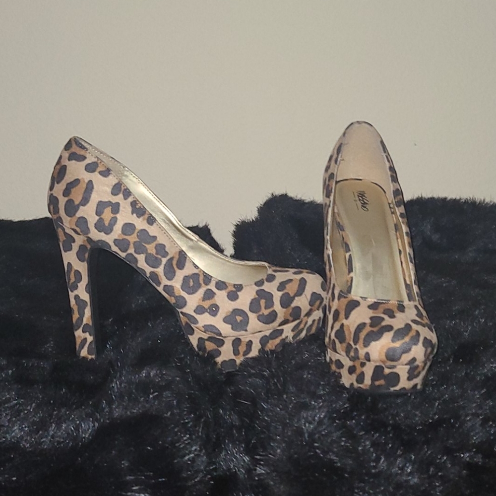 Leopard High Heels, Size 8